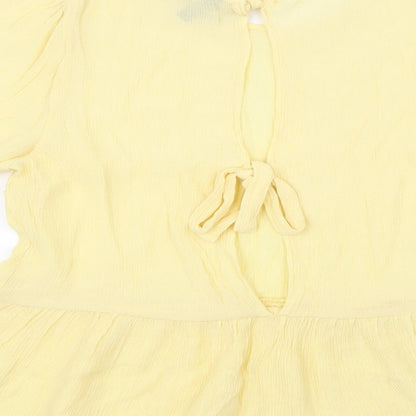 Womens UK Size 10 H&M Yellow Basic Blouse