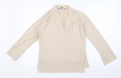 Oasis Womens Beige  Knit Pullover Jumper Size M