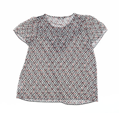 Miss Selfridge Womens Black Geometric  Basic Blouse Size 8