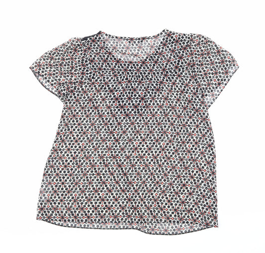 Miss Selfridge Womens Black Geometric  Basic Blouse Size 8