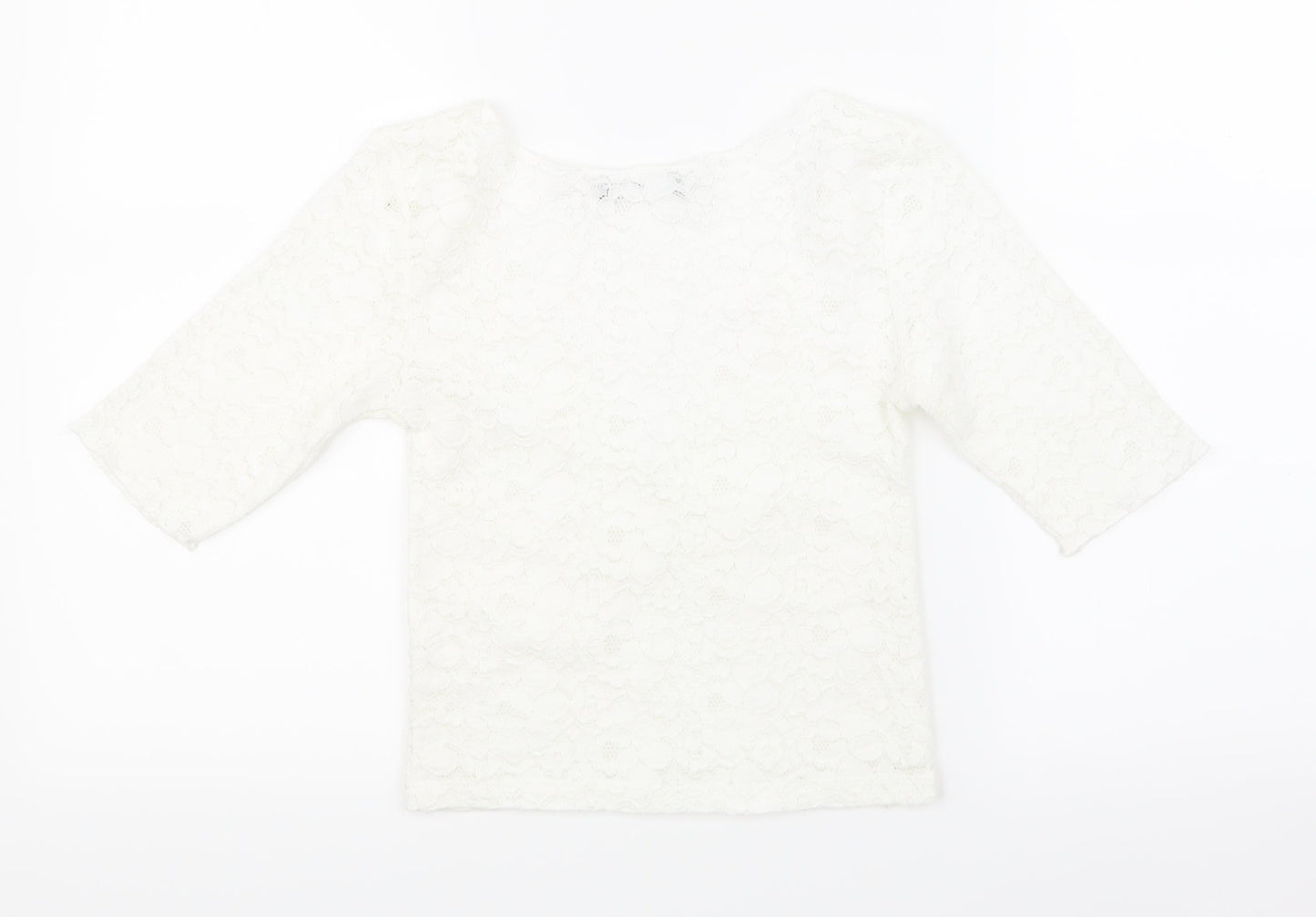 Womens UK Size S Zara White Basic T-Shirt