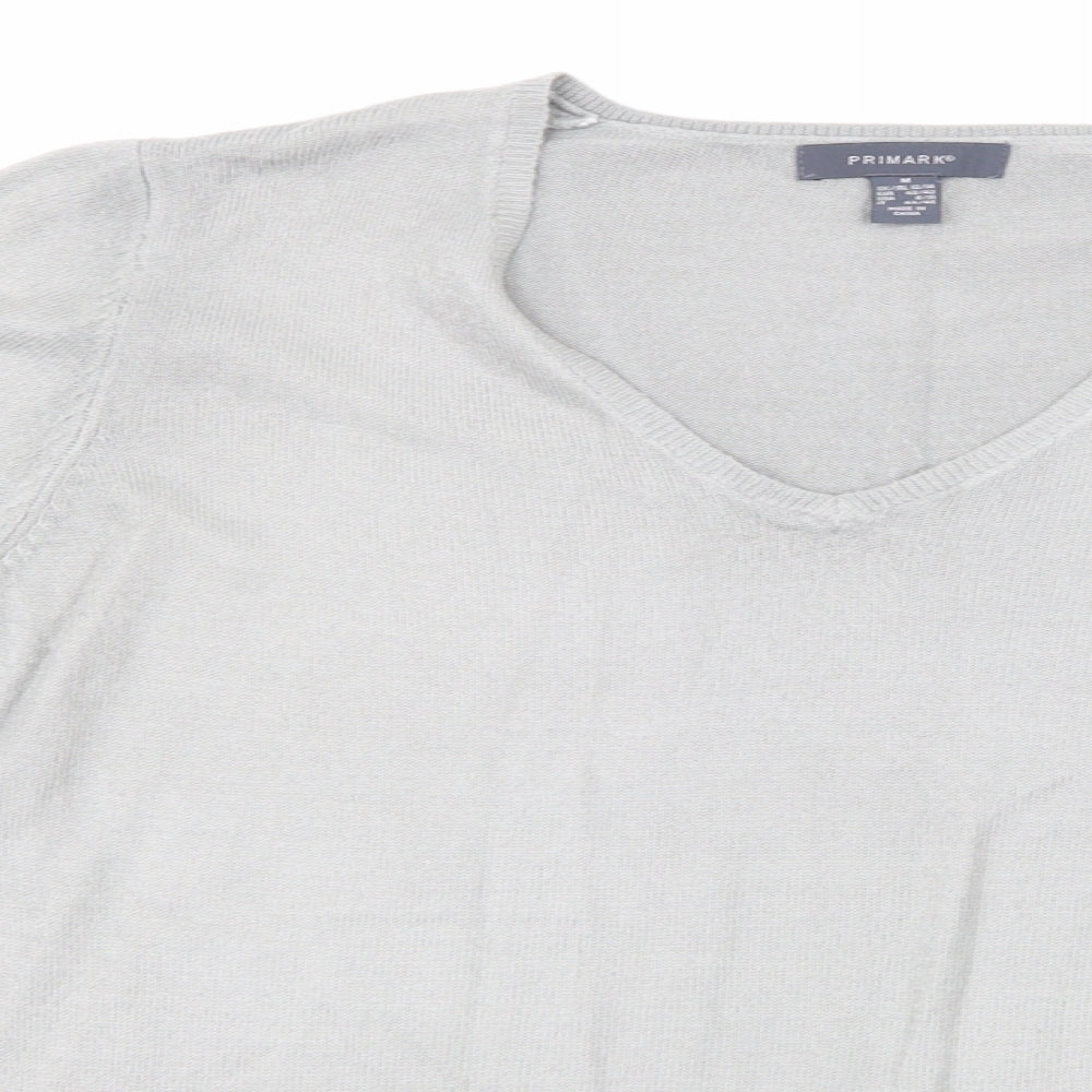 Close-up detail of Primark women’s grey knit jumper, size UK 12