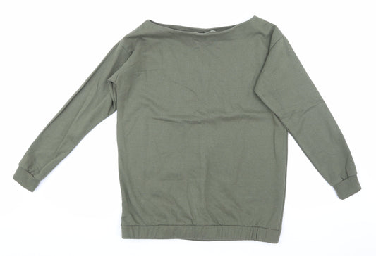 Boohoo Womens Green   Pullover Sweatshirt Size S