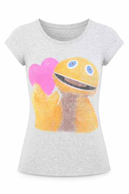 Womens UK Size 6 Rainbow Grey Basic T-Shirt