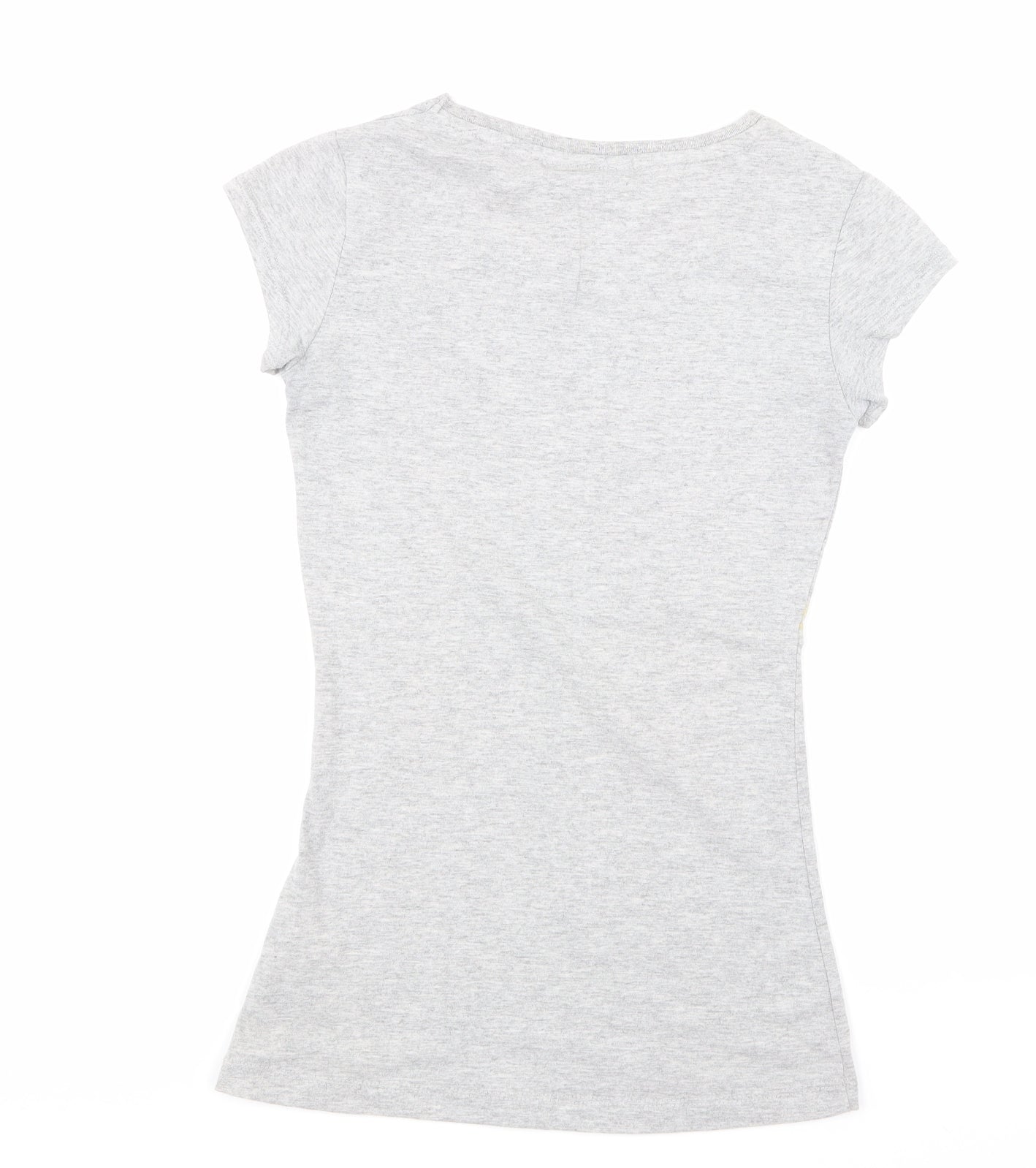 Womens UK Size 6 Rainbow Grey Basic T-Shirt