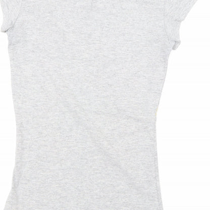 Womens UK Size 6 Rainbow Grey Basic T-Shirt