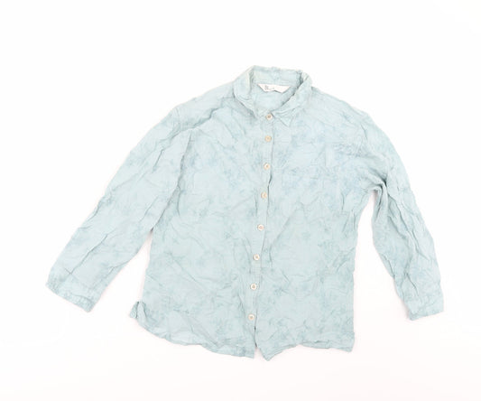 Womens UK Size 12 BHS Green Basic Button-Up