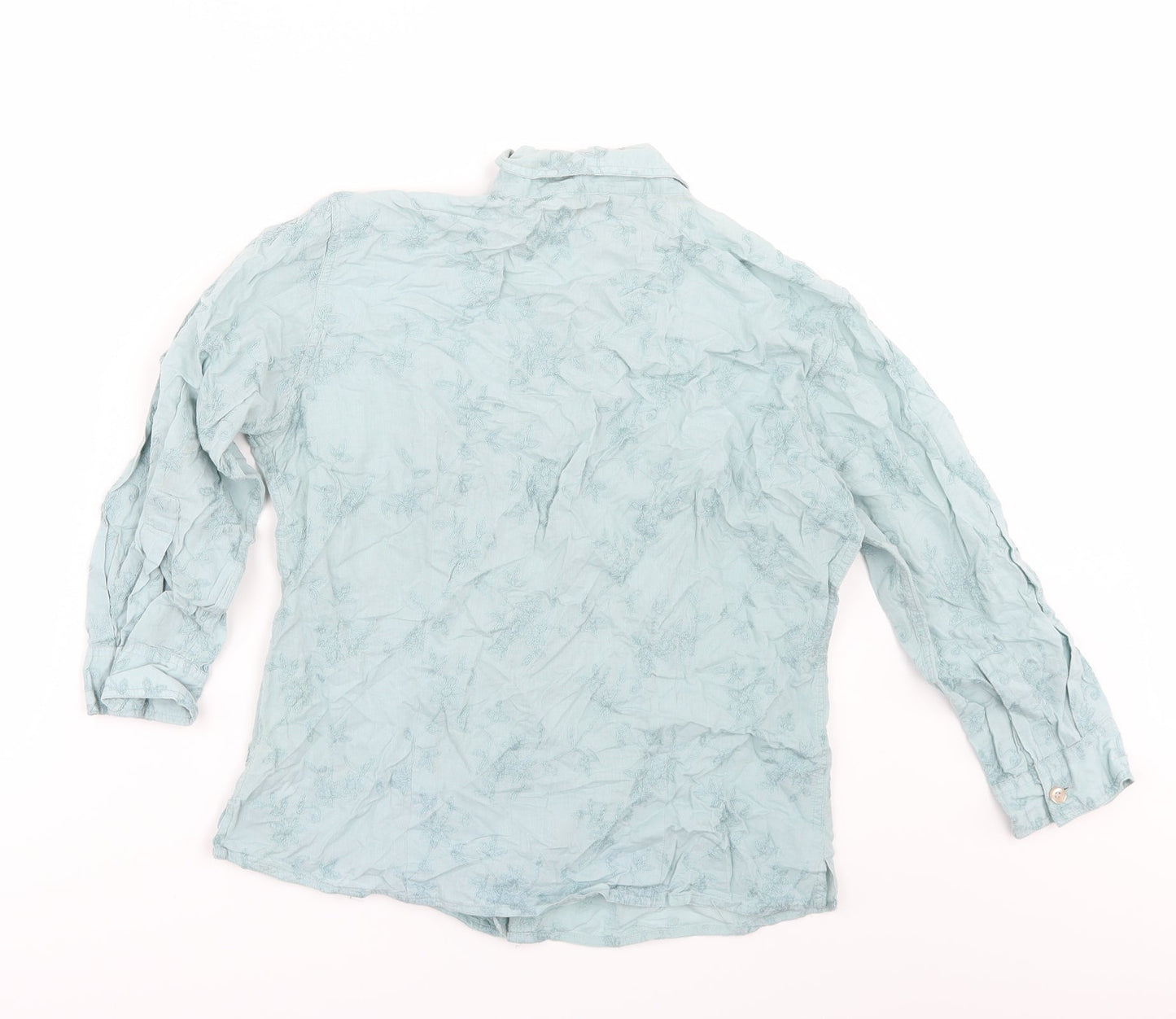 Womens UK Size 12 BHS Green Basic Button-Up