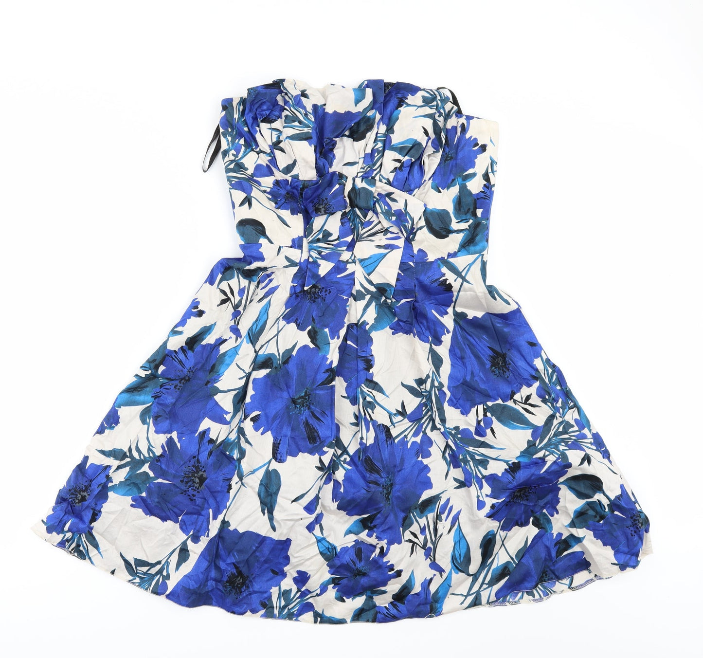 Dorothy Perkins Womens Beige Floral  Fit & Flare  Size 12  - Strapless