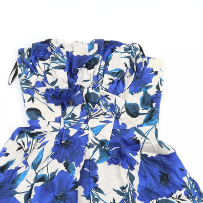 Dorothy Perkins Womens Beige Floral  Fit & Flare  Size 12  - Strapless