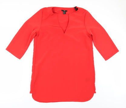 H&M Womens Red   Shirt Dress  Size 14