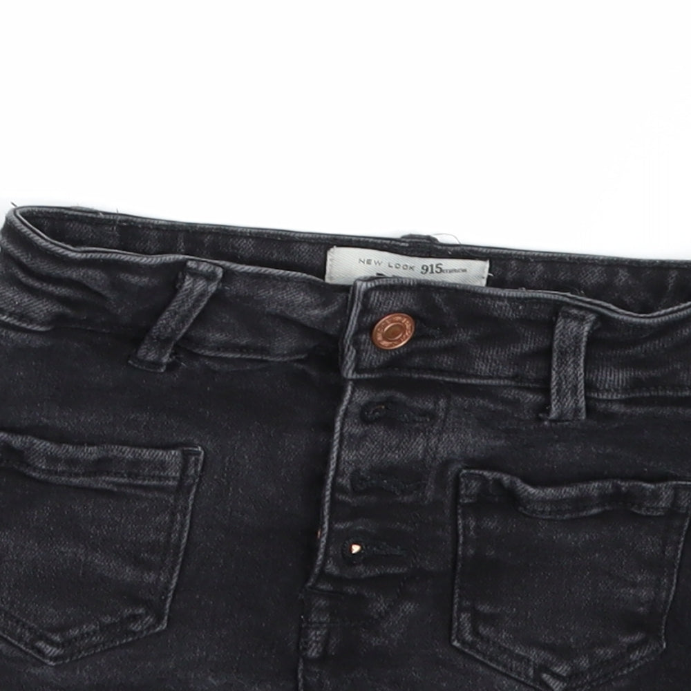 New Look Girls Black  Damask Cut-Off Shorts Size 10 Years