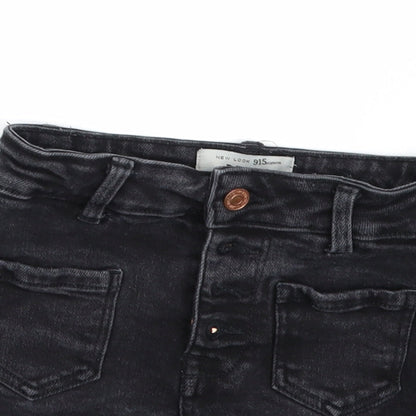 New Look Girls Black  Damask Cut-Off Shorts Size 10 Years