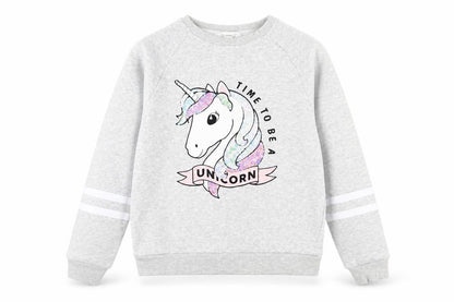Front view of H&M girls’ grey sweatshirt, size 11-12, years