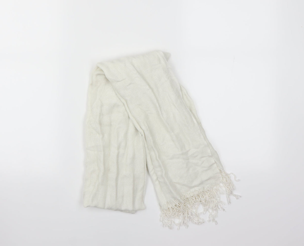 Front view of Preworn women’s white scarf - pashmina