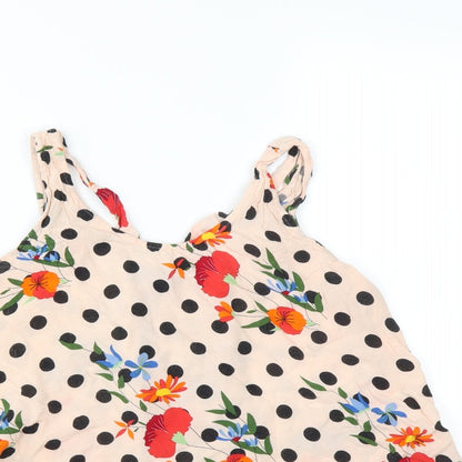 zink london Womens Pink Floral Rayon Basic Blouse Size M