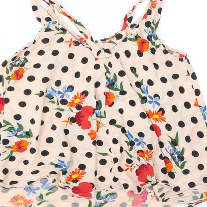 zink london Womens Pink Floral Rayon Basic Blouse Size M
