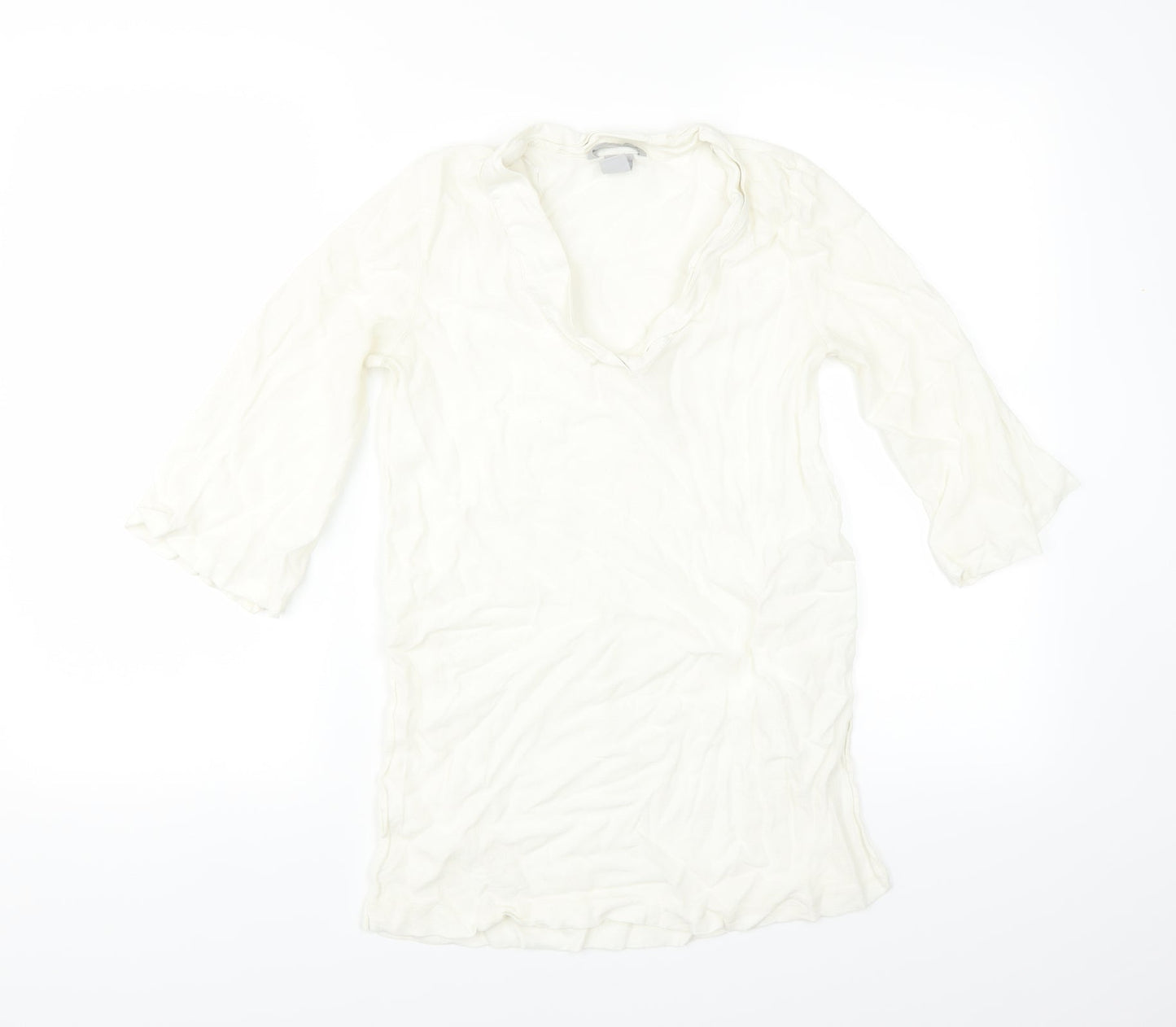 Womens UK Size 12 H&M Ivory Basic Blouse