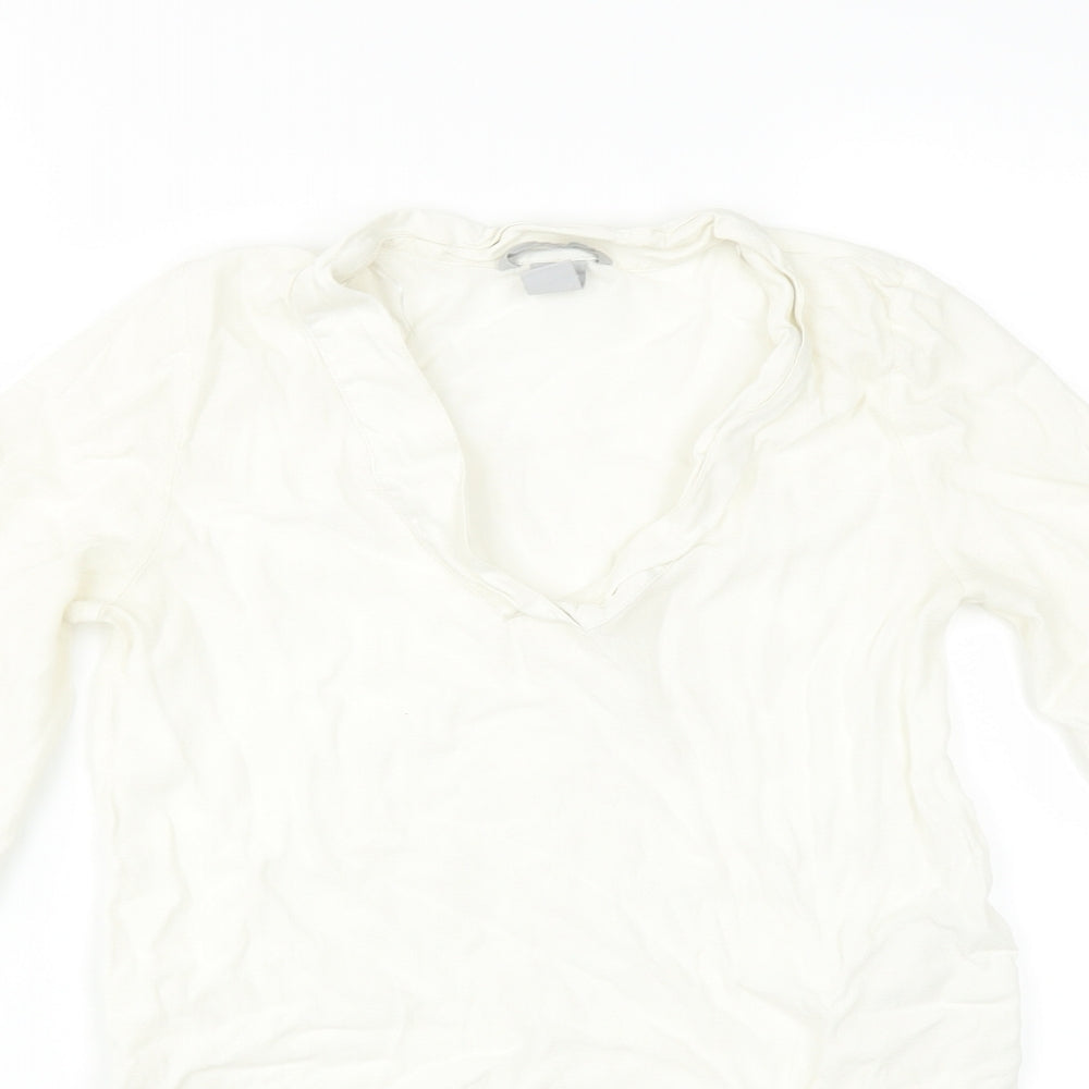 Womens UK Size 12 H&M Ivory Basic Blouse
