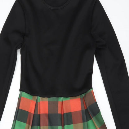 Want That Trend Womens Black Check  Fit & Flare  Size 8