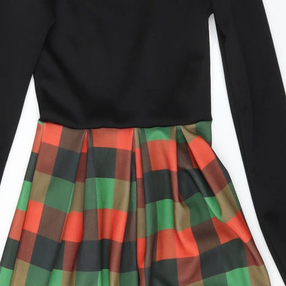 Want That Trend Womens Black Check  Fit & Flare  Size 8