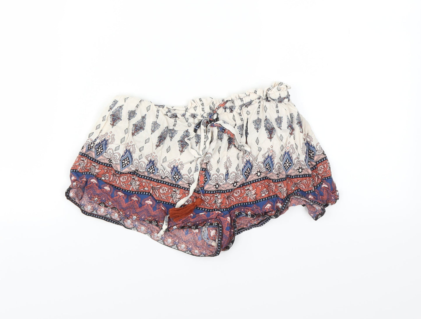 Primark Womens Multicoloured Paisley  Hot Pants Shorts Size 6
