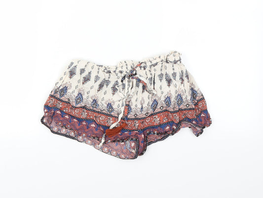 Primark Womens Multicoloured Paisley  Hot Pants Shorts Size 6