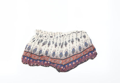 Primark Womens Multicoloured Paisley  Hot Pants Shorts Size 6