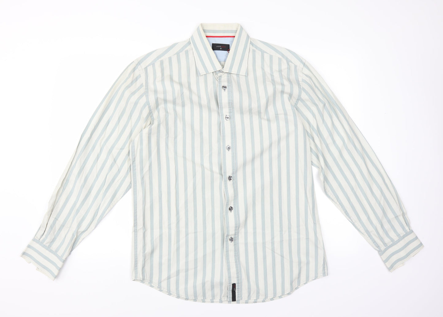 Mens UK Size M Jeff & Co Green  Button-Up Long Sleeve Casual Shirt
