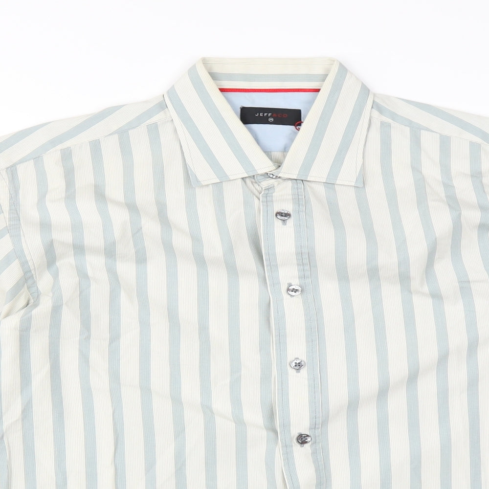 Mens UK Size M Jeff & Co Green  Button-Up Long Sleeve Casual Shirt