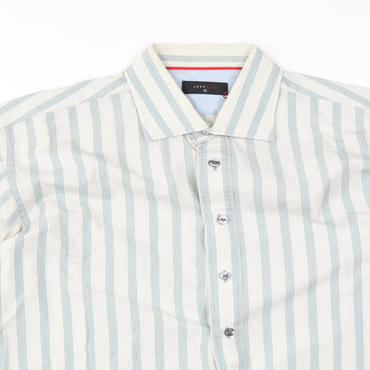 Mens UK Size M Jeff & Co Green  Button-Up Long Sleeve Casual Shirt