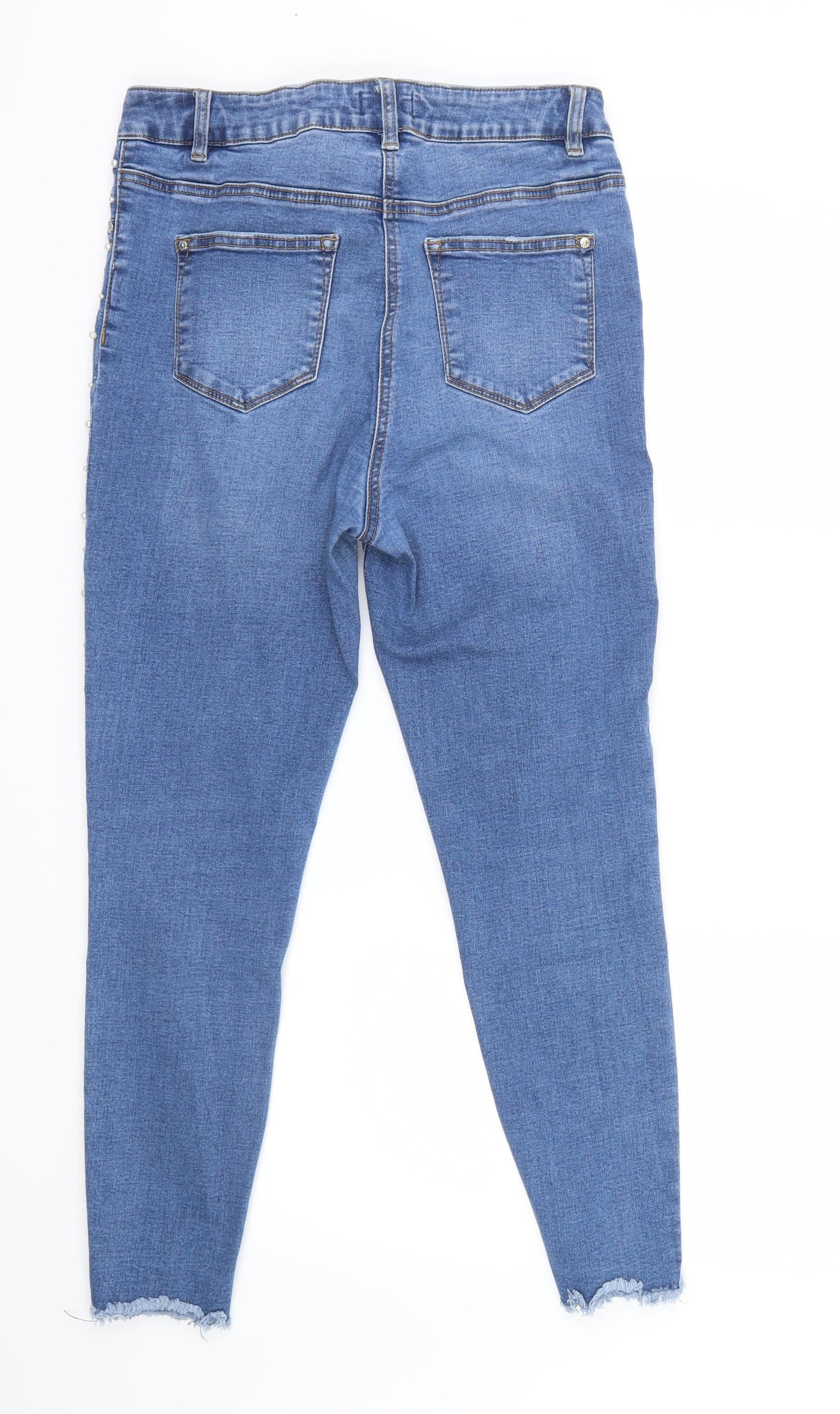 /Denim  Womens Blue  Denim Straight Jeans Size 14 L25 in