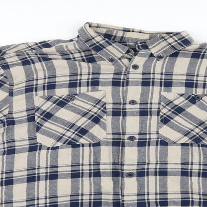 Mens UK Size XL D/STRUCT Blue  Button-Up Long Sleeve Casual Shirt