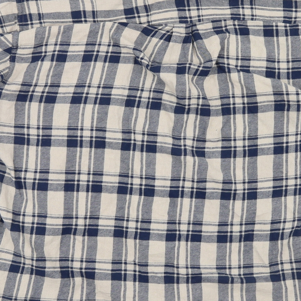 Mens UK Size XL D/STRUCT Blue  Button-Up Long Sleeve Casual Shirt