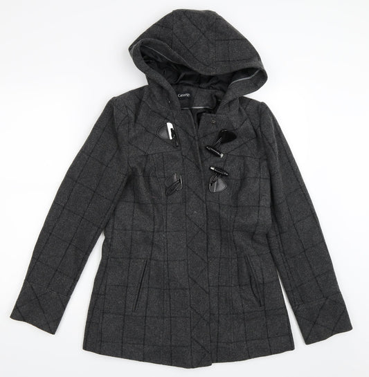 George Womens Grey   Overcoat Coat Size 8