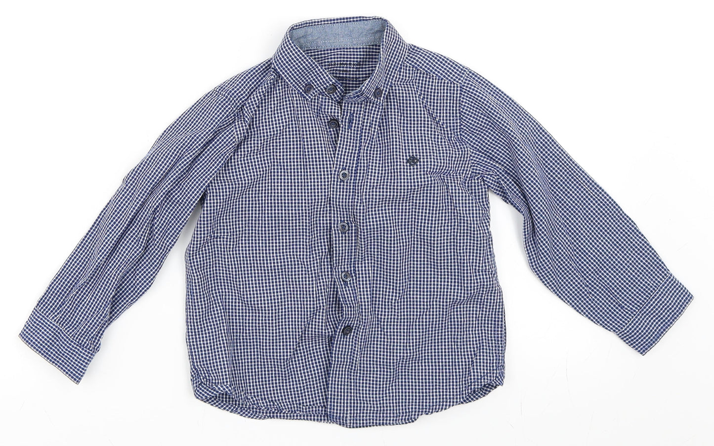 Primark Boys Blue Check  Basic Button-Up Size 2-3 Years