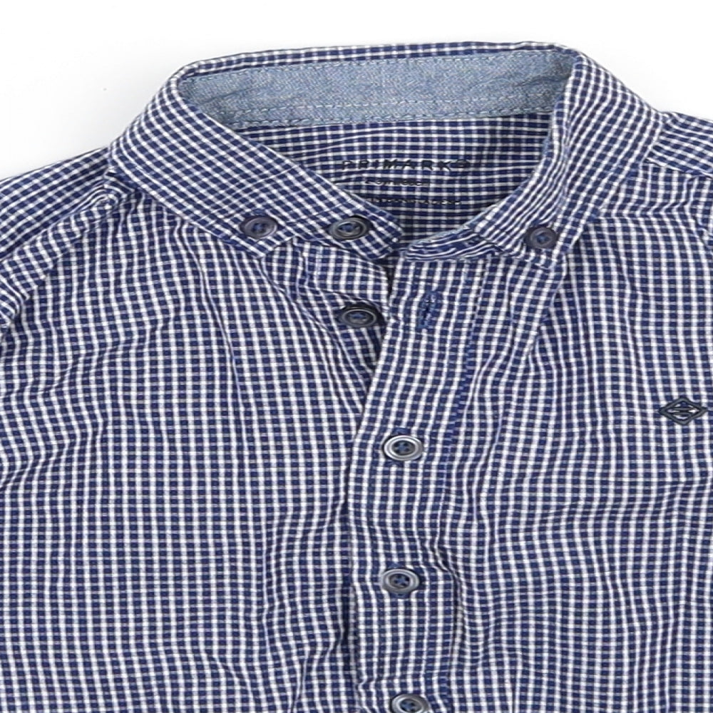 Primark Boys Blue Check  Basic Button-Up Size 2-3 Years