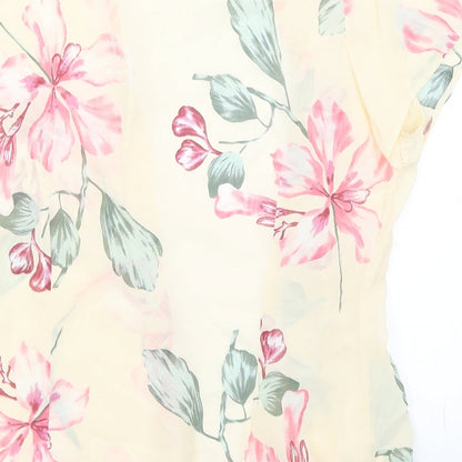 Satsuma London Womens Beige Floral  Cardigan Jumper Size M
