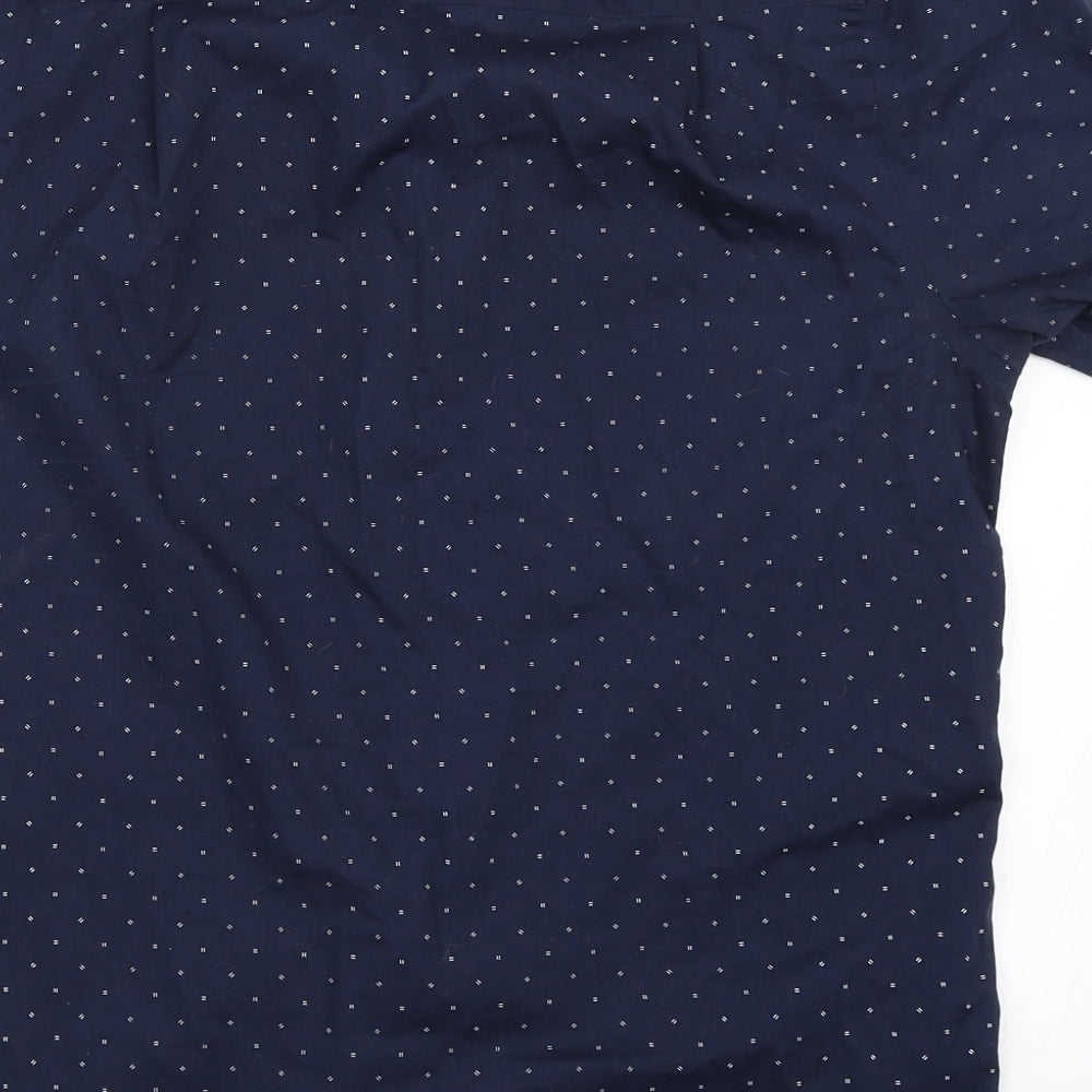 Mens UK Size M Cedar Wood State Blue  Button-Up Short Sleeve Casual Shirt