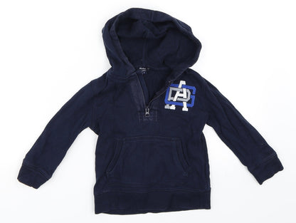 Additional front view of Gap boys’ blue pullover hoodie, size 2, years