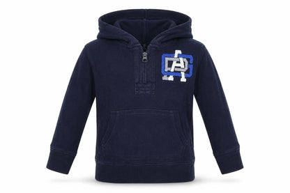 Front view of Gap boys’ blue pullover hoodie, size 2, years