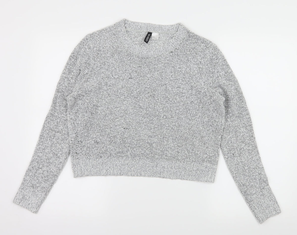 Additional front view of H&M women’s grey knit jumper, size M