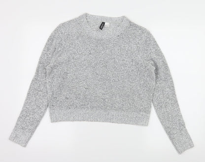 Additional front view of H&M women’s grey knit jumper, size M