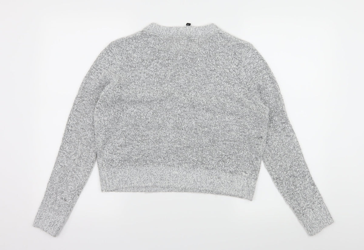 Back view of H&M women’s grey knit jumper, size M