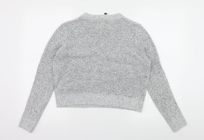 Back view of H&M women’s grey knit jumper, size M