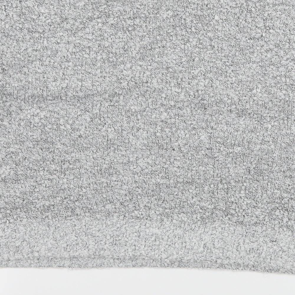 Brand and care label for H&M women’s grey knit jumper, size M