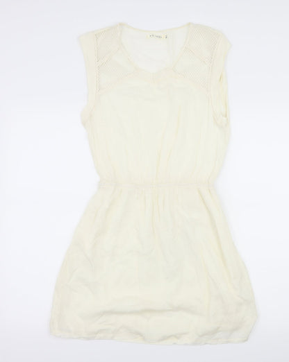 Kilibbi Womens Ivory   Skater Dress  Size M