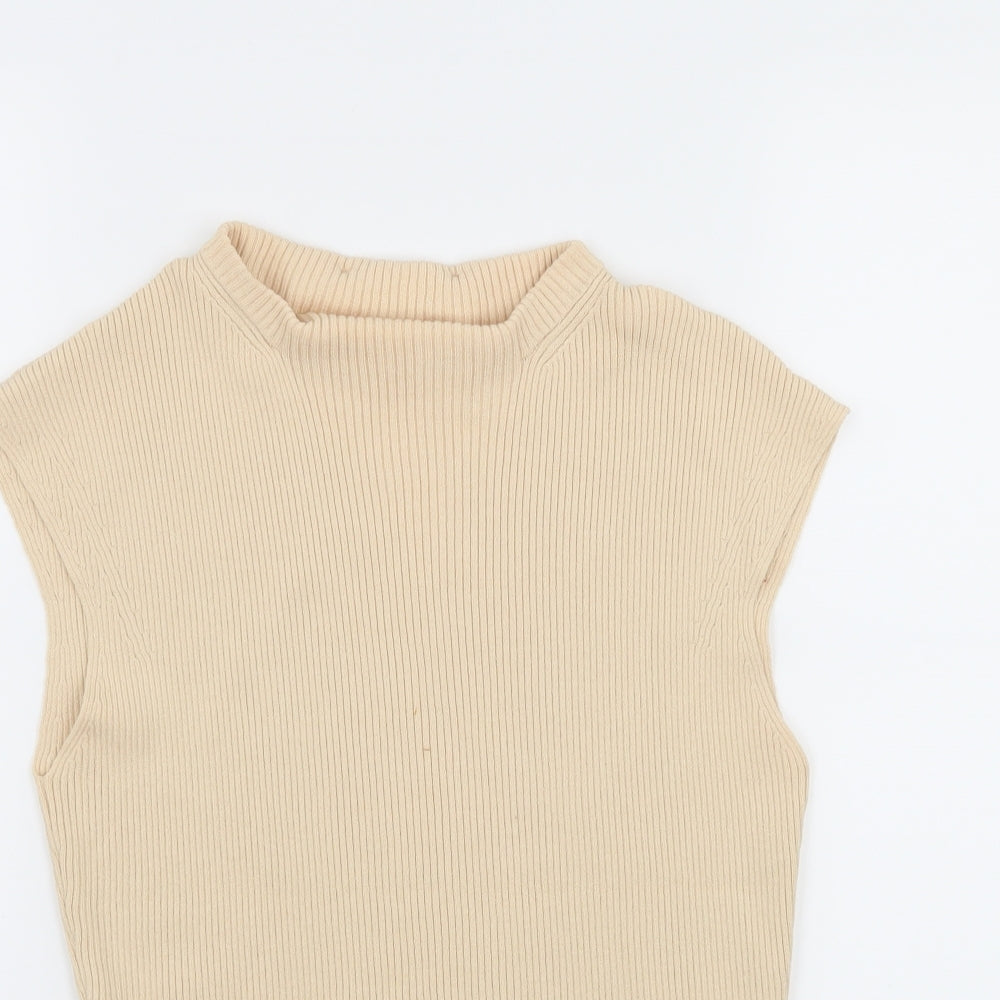 Close-up detail of Precis Petite women’s ivory jersey jumper, size M