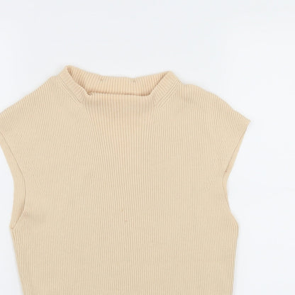 Close-up detail of Precis Petite women’s ivory jersey jumper, size M
