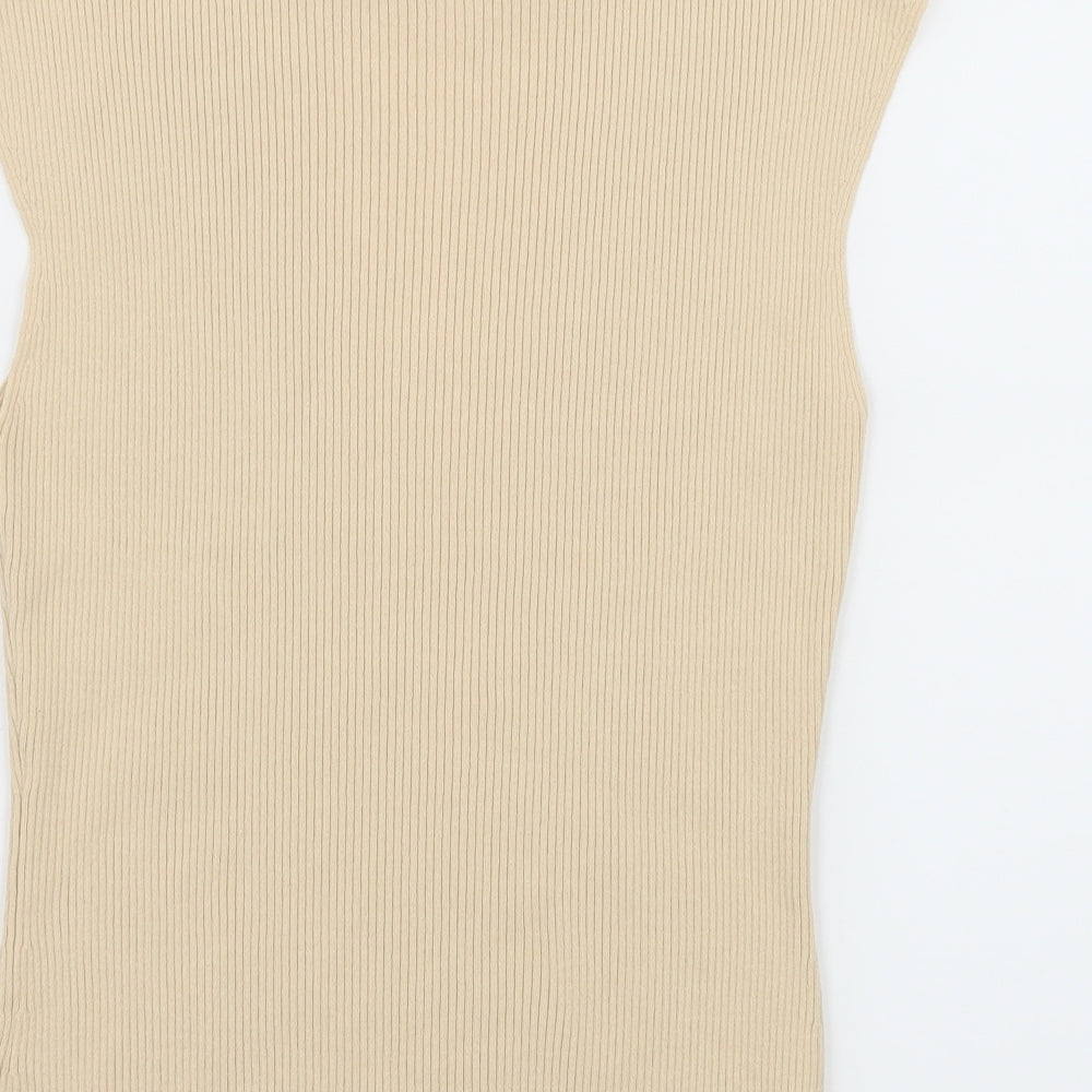 Brand and care label for Precis Petite women’s ivory jersey jumper, size M